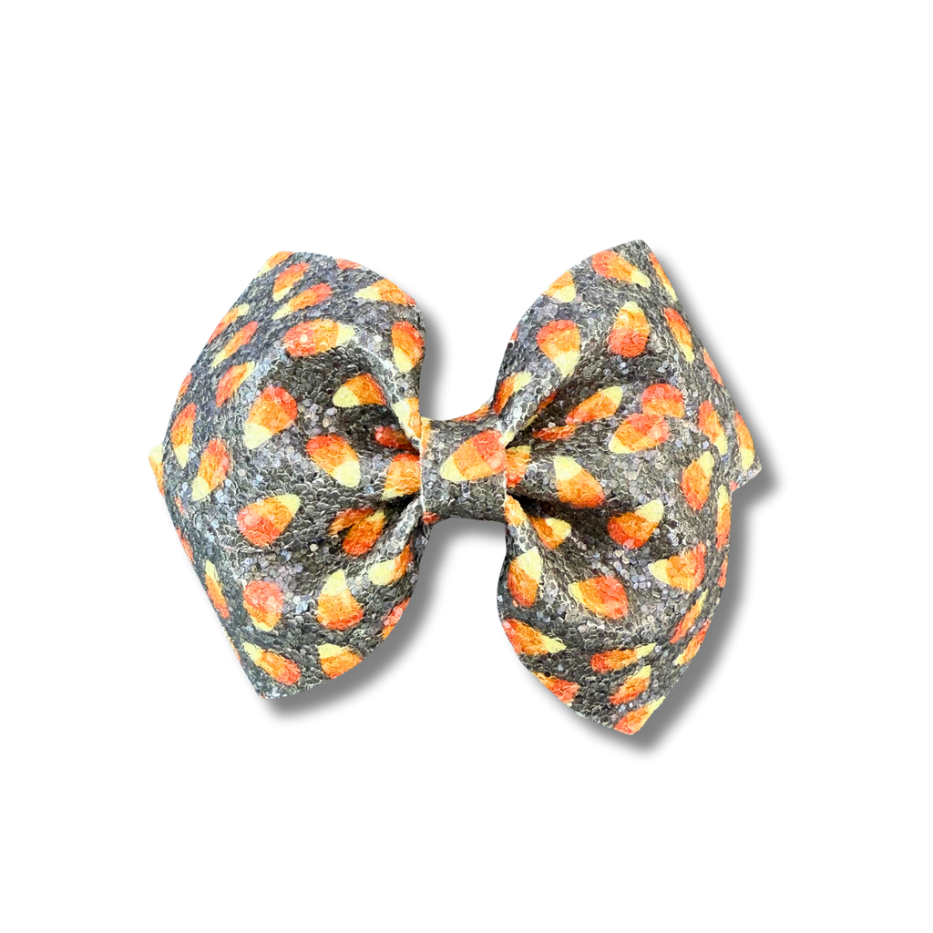 Black Glitter Candy Corn - 4.5 inch loop de Lou - Halloween