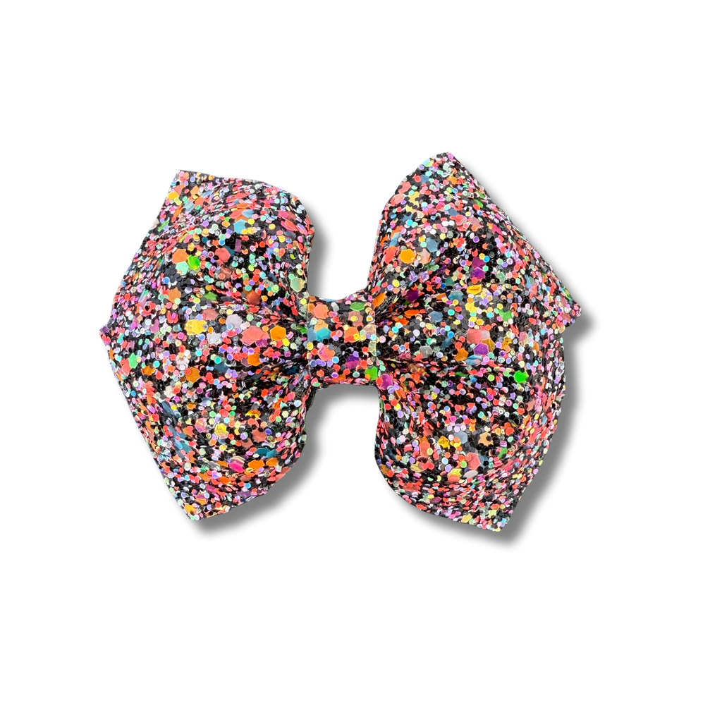 Multi Glitter on Black - 4.5 inch loop de Lou - Halloween