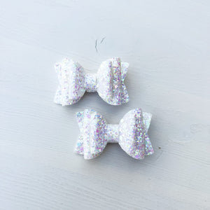 Snow White glitter with pink flecks - Micro Pigtails