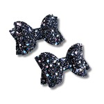 Pink and Blue Chunky Glitter on Black - Micro Pigtails - Halloween