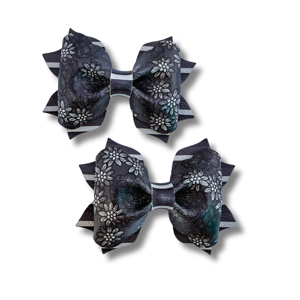 Black and White Florals - Poppy Pigtails - Halloween