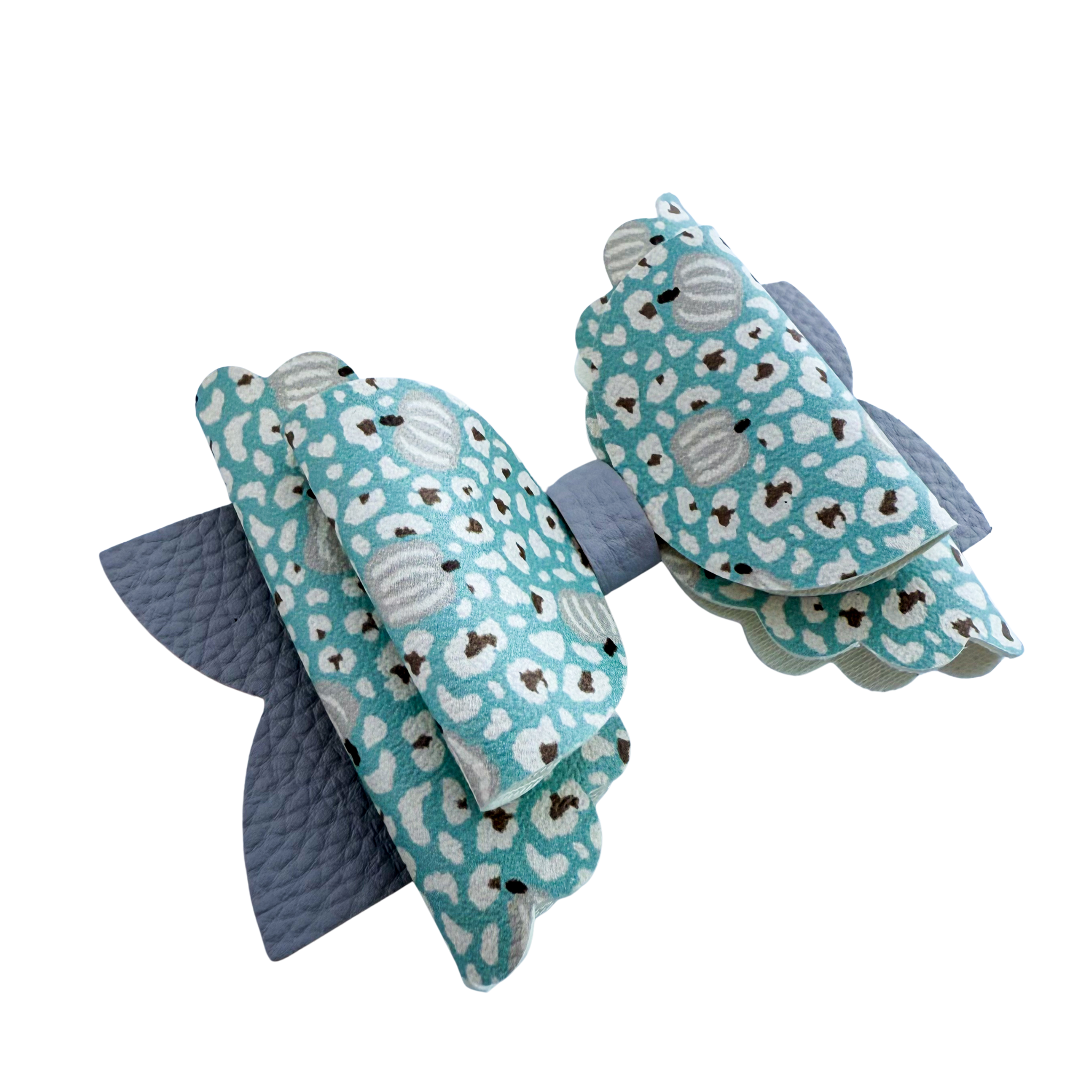 Gray Pumpkins on Cheetah Print - Double Stack - Halloween