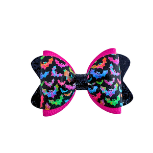 Colorful Bats - 4 inch bow - Halloween