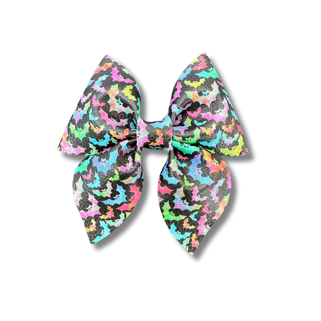 Colorful Bats - 4 inch Sailor Bow - Halloween
