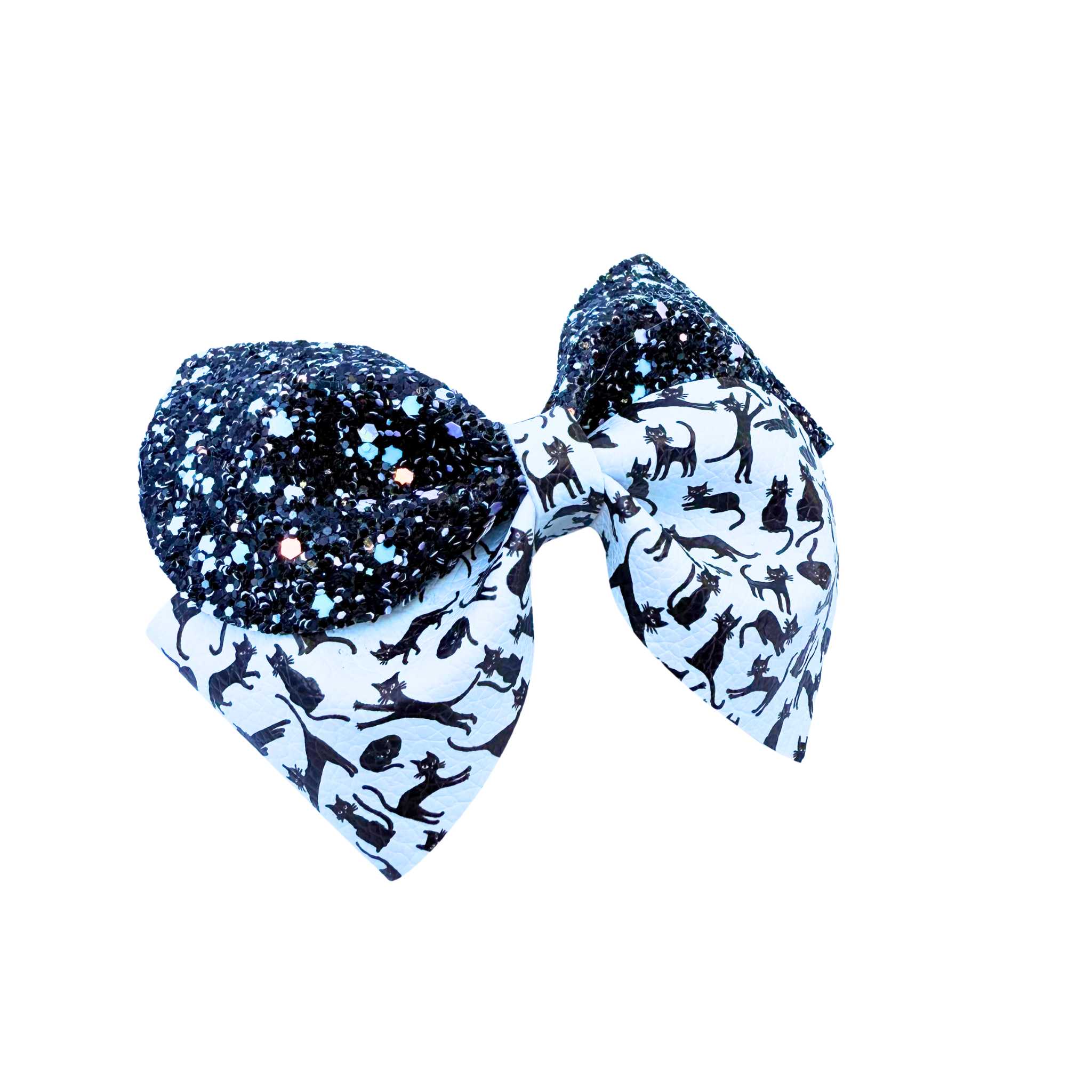 (Copy) Black Cats with pink and Blue Glitter - 4.5 inch loop de Lou - Halloween