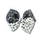 Black Cats with Black and White Glitter - 4.5 inch loop de Lou - Halloween