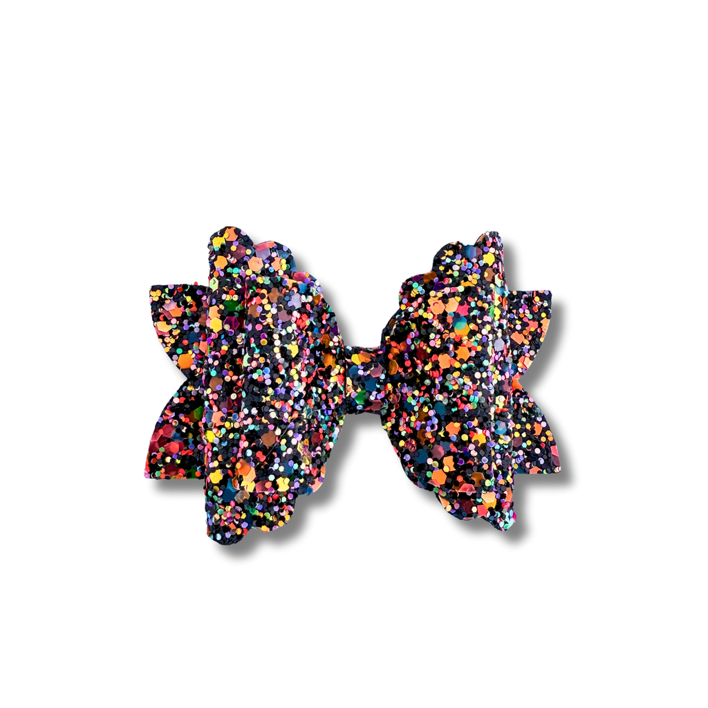 Multicolor Glitter on Black - Double Stack - Halloween
