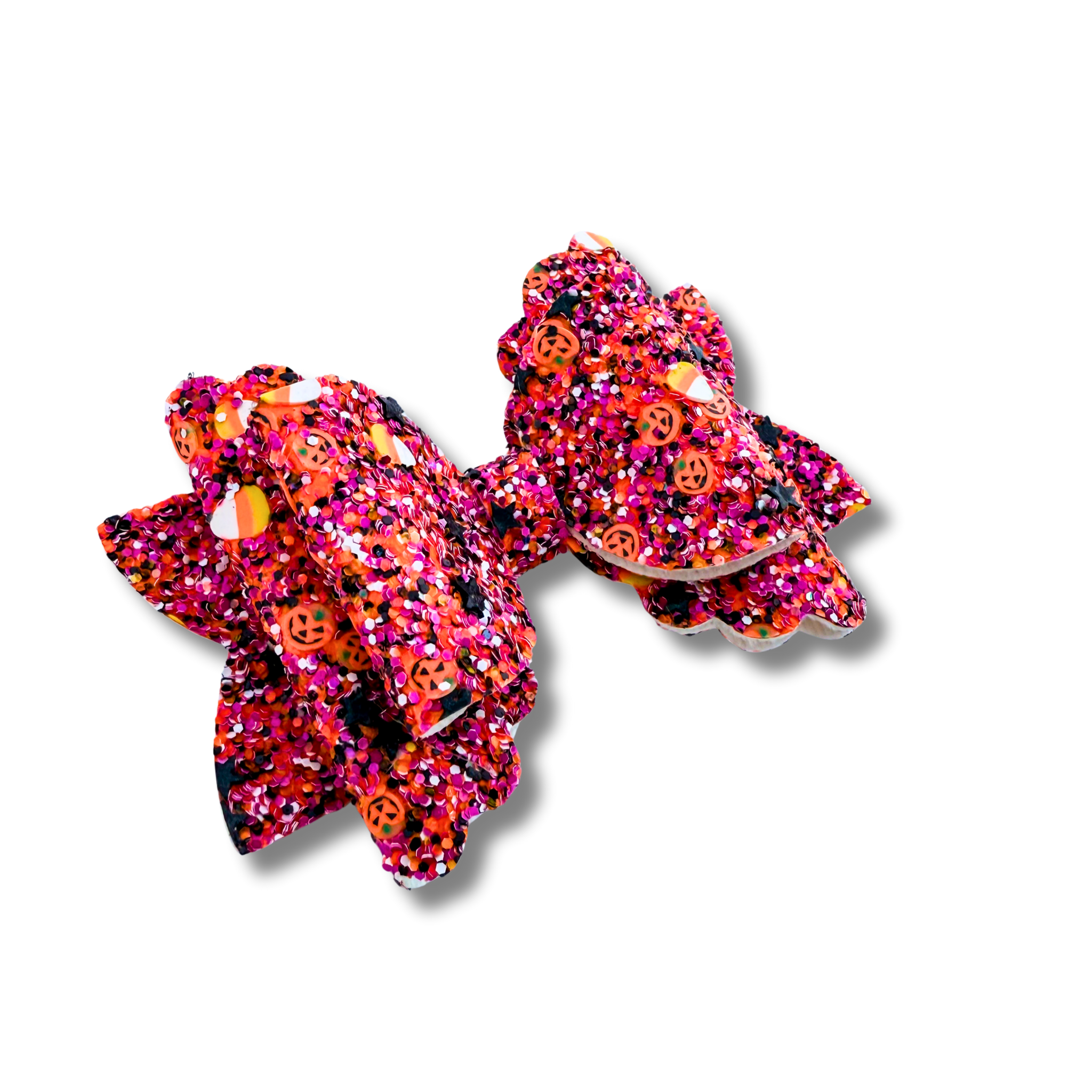 Pumpkin, Candy Corn, and Stars Pink Chunky Glitter - Double Stack - Halloween