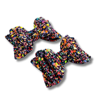 Multicolor Glitter on Black - Micro Pigtails - Halloween