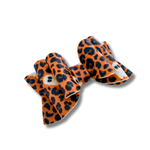 Ghosts on Orange Cheetah Print - Micro Bow - Halloween