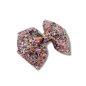 Multi Glitter on Black - 4.5 inch loop de Lou - Halloween