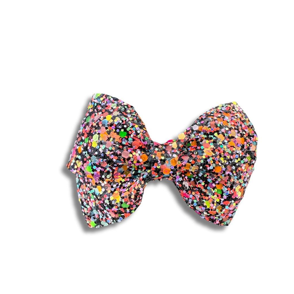 Multi Glitter on Black - 3.5 inch loop de Lou - Halloween