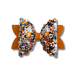 Happy Ghosts Floral with Orange Tails - Double Stack - Halloween