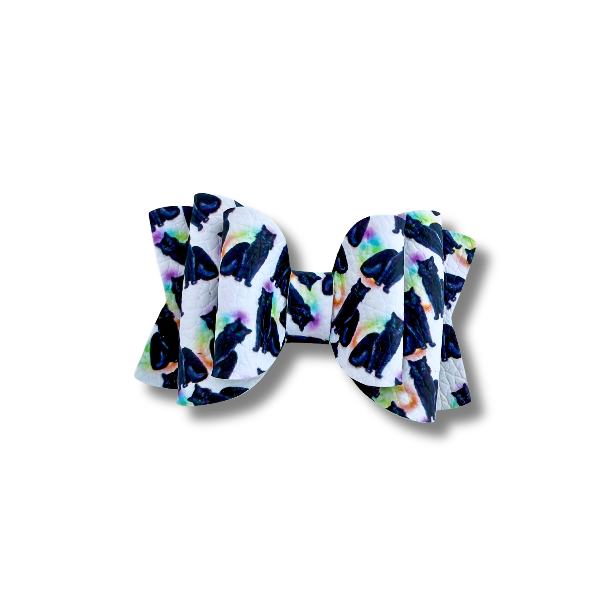 Black Cats with Rainbow Tie Dye - Micro Bow - Halloween