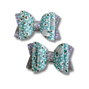 Gray Pumpkins on Cheetah Print - Micro Pigtails - Halloween