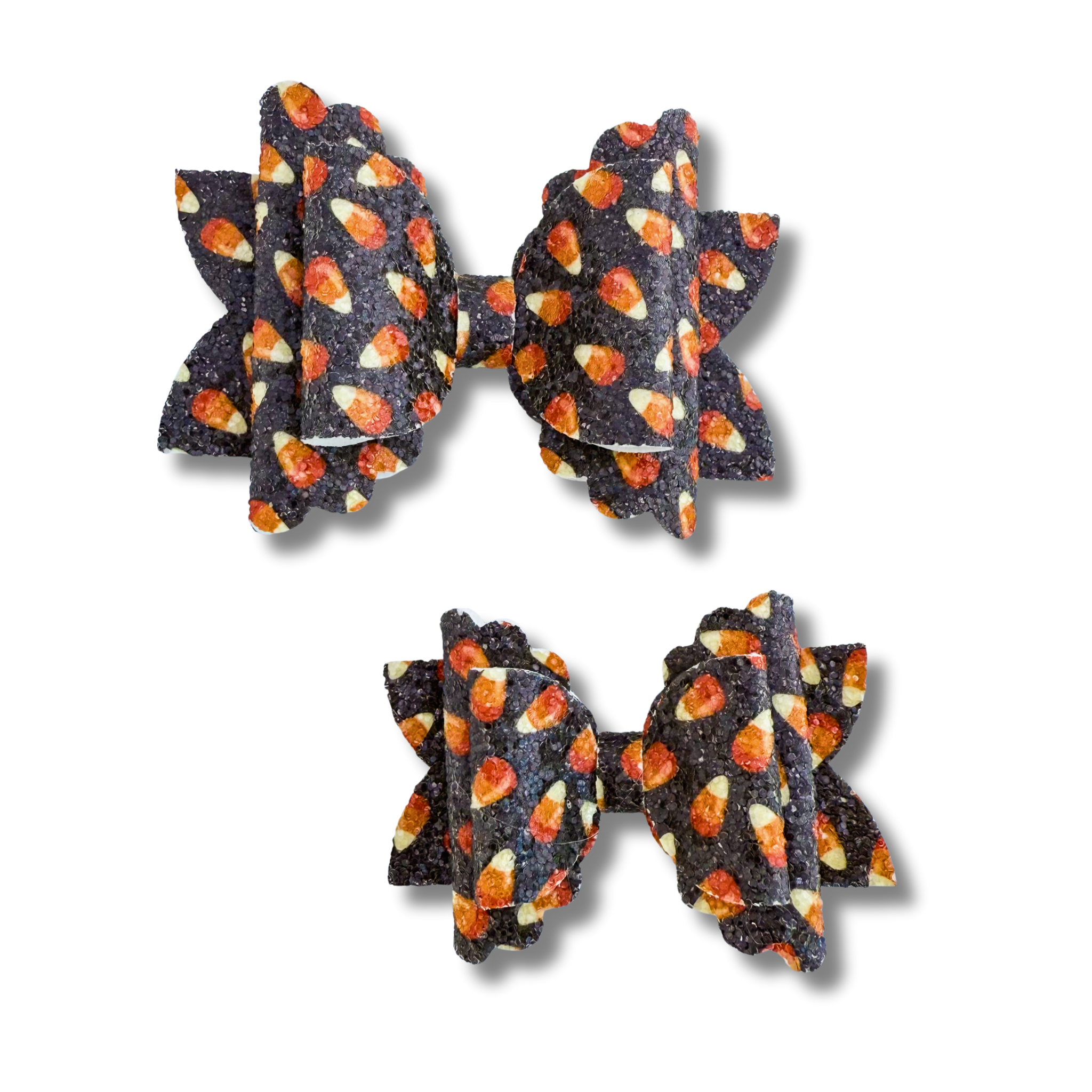 Black Glitter Candy Corn - Double Stack - Halloween
