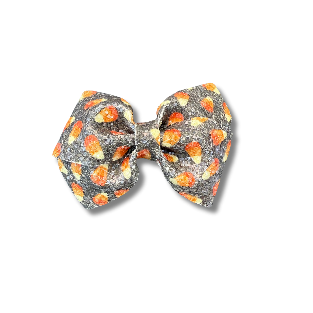 Black Glitter Candy Corn- 3.5 inch loop de Lou - Halloween