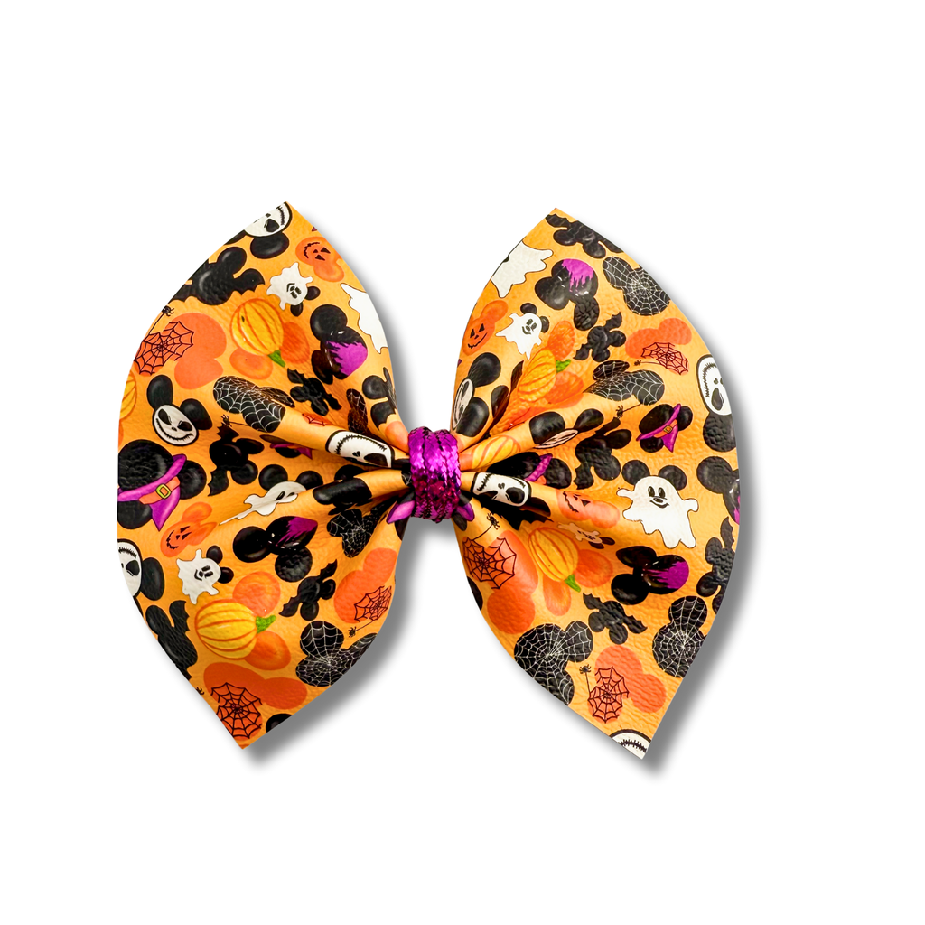 Halloween Mouse Head - 4 inch Pinch Bow - Halloween