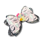 Ghost with Candy Corn - 4 inch Clay Bow - Halloween