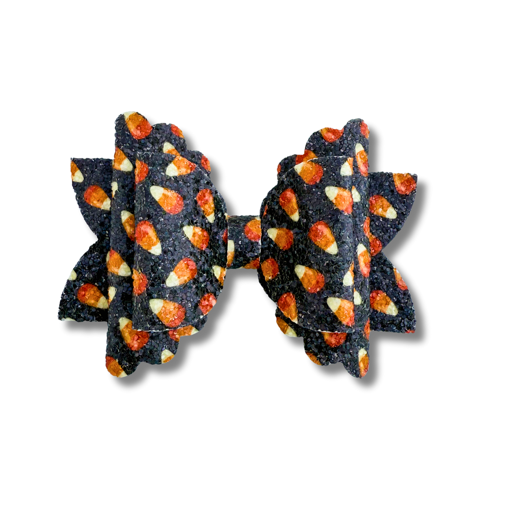 Black Glitter Candy Corn - Double Stack - Halloween