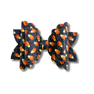 Black Glitter Candy Corn - Double Stack - Halloween