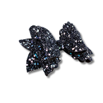 Pink and Blue Chunky Glitter on Black - Double Stack - Halloween