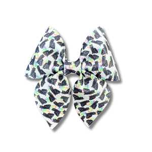 Black Cats with Rainbow Tie Dye - 4 inch Sailor Bow - Halloween