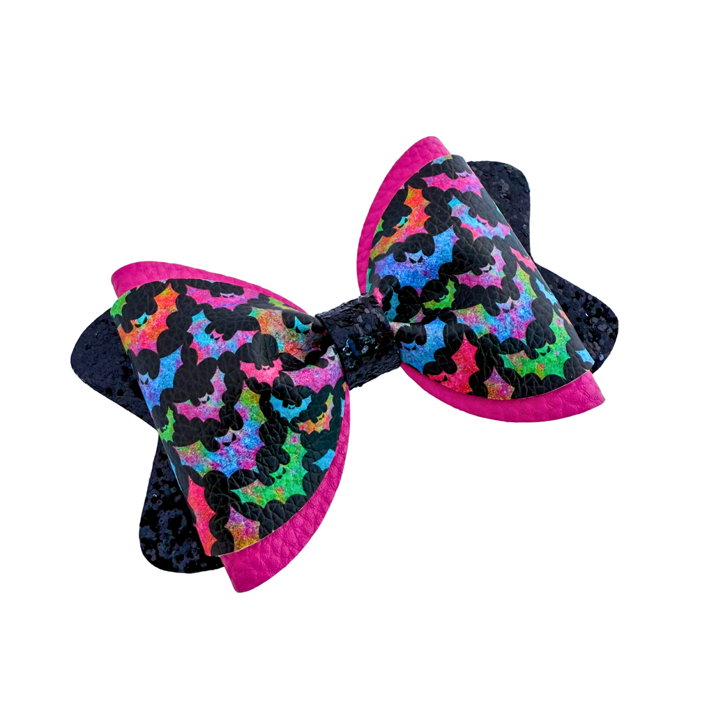 Colorful Bats - 4 inch bow - Halloween