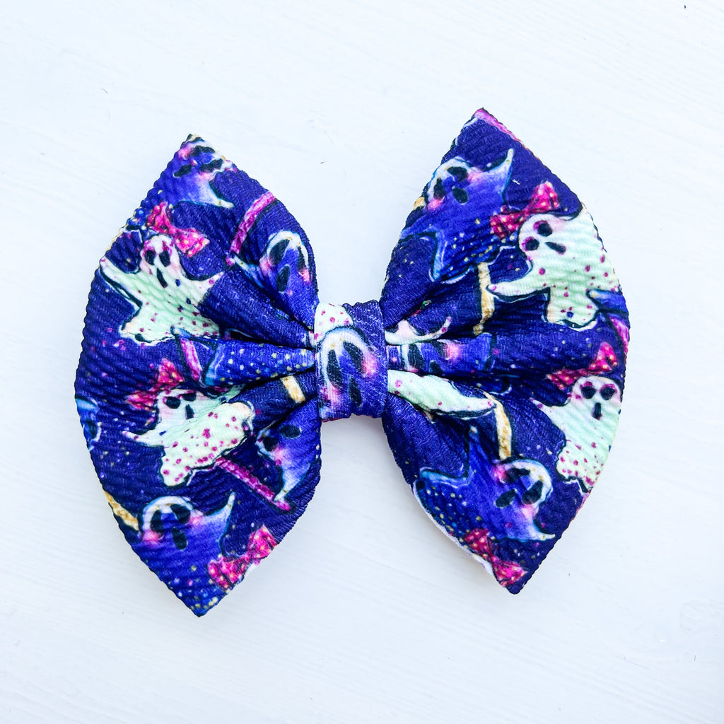 Ghosts on Sticks - Fabric Bow - Halloween