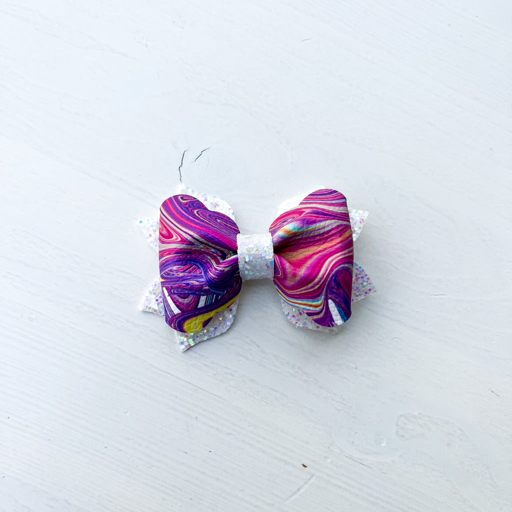 Pink and Purple Swirls - 3 inch single poppy