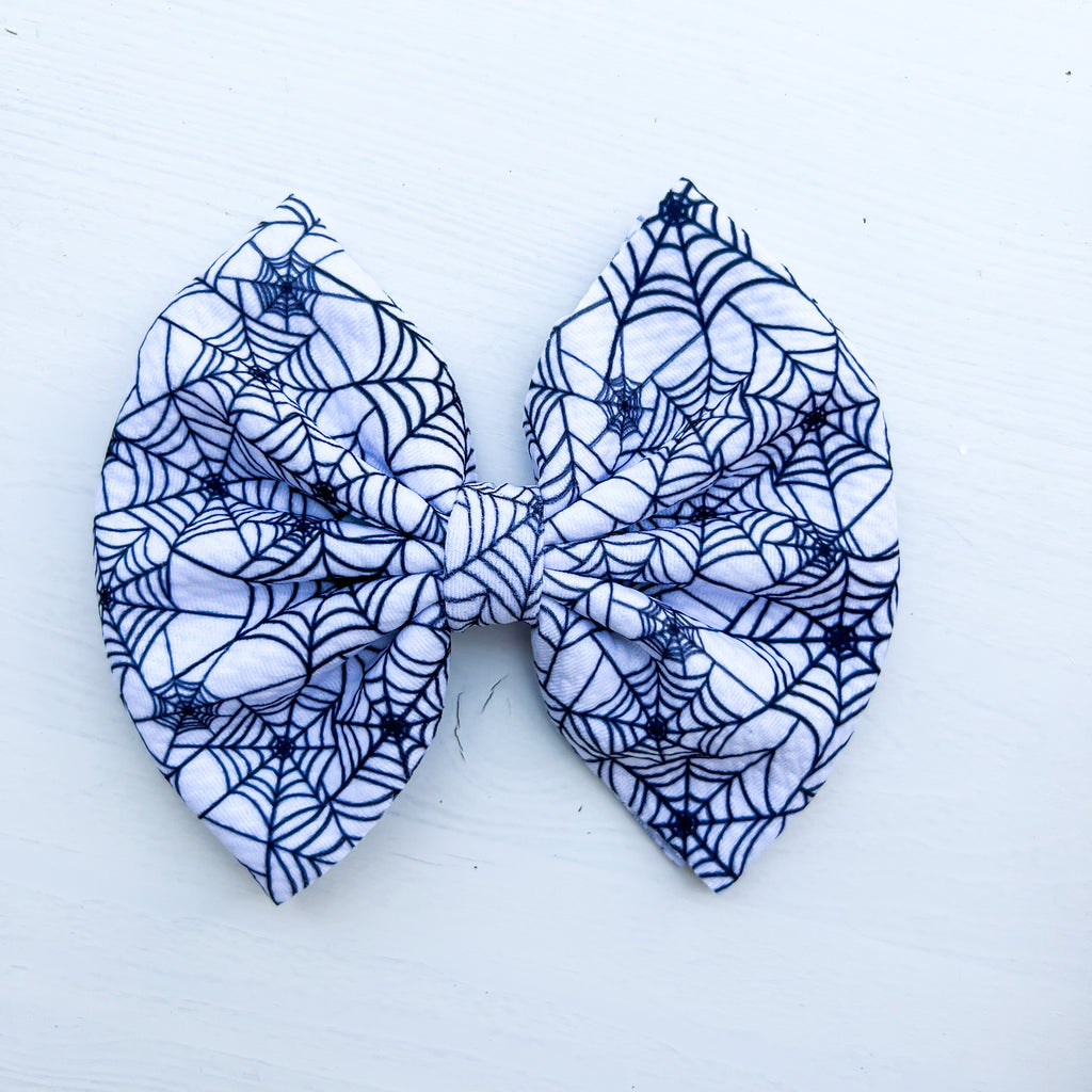 Spider Webs - Fabric Bow - Halloween