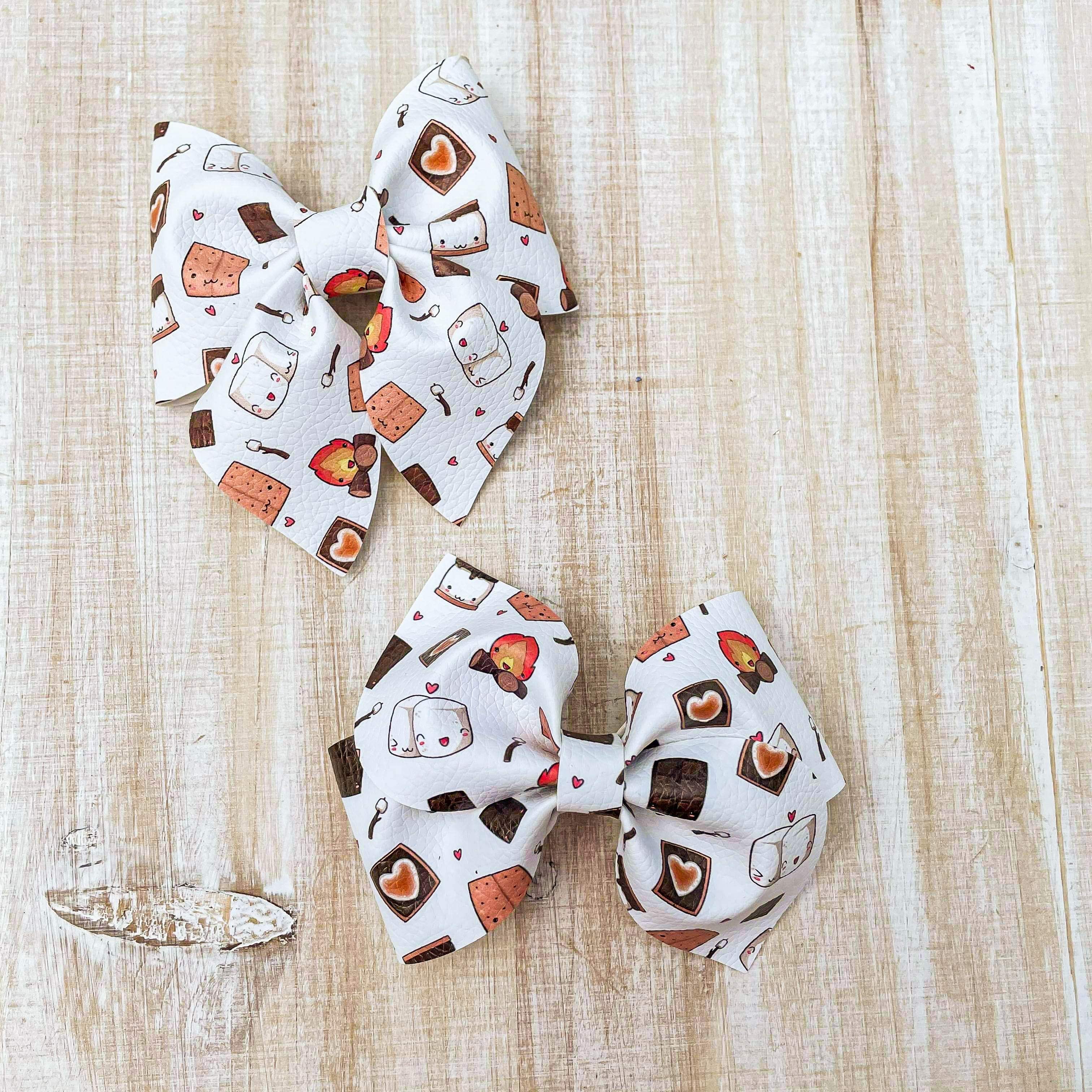 S’mores leather bow - Halloween