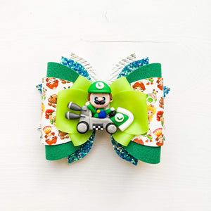 Luigi in Cart - 4.5 inch clay bow